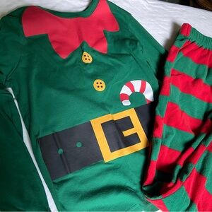 Kids Elf Costume Set - Green and Red inseam 23- waist 24” Christmas